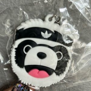 NEW Adidas Panda key chain black white